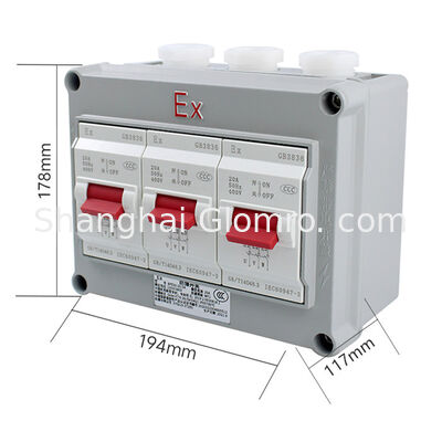 20A Explosion-Proof Air Switch Three-section Design AC 220V/380V Zone 1/2 Application
